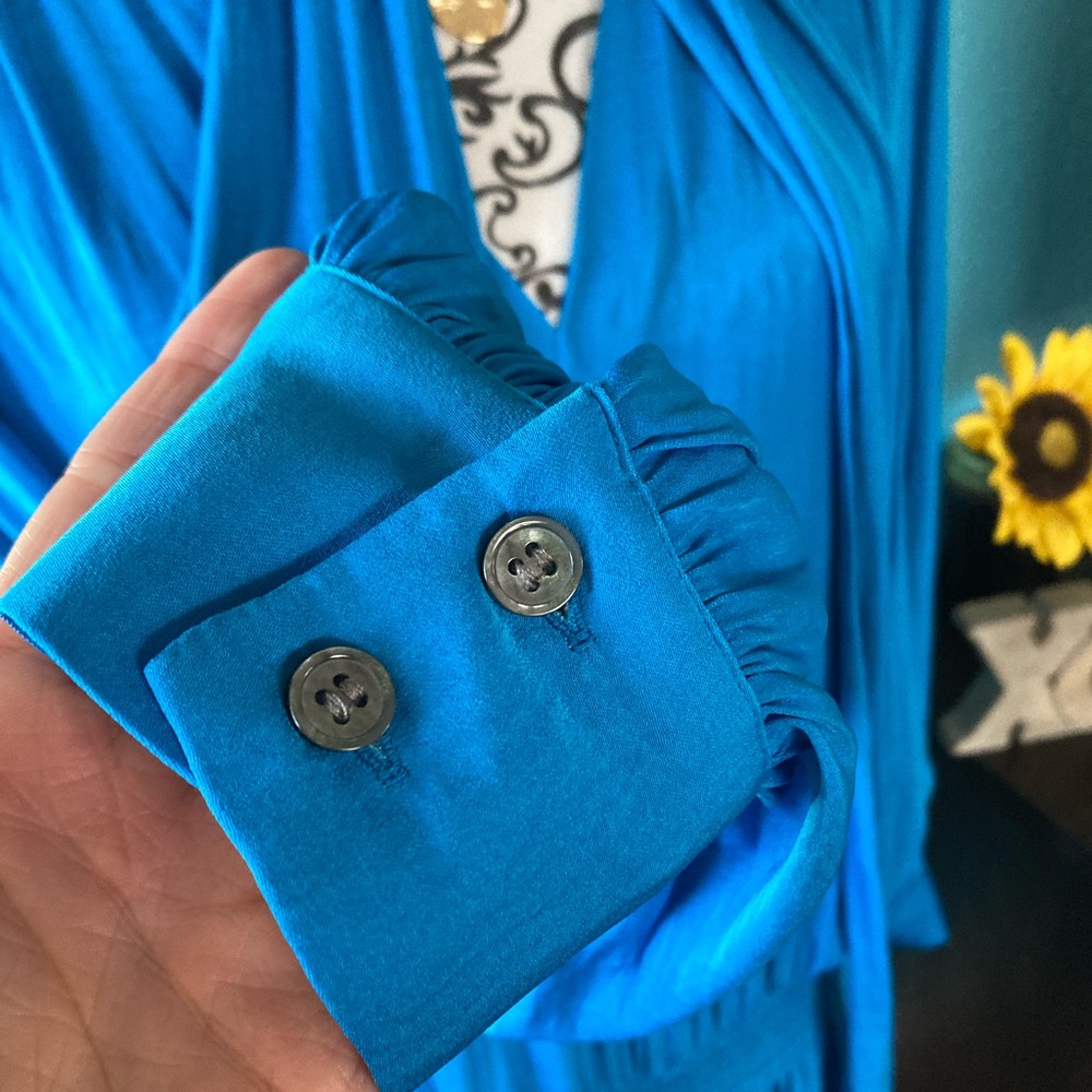 ALFANI | NWT Modern Wave Long Sleeve V-Neck Dress - Picture 7 of 11